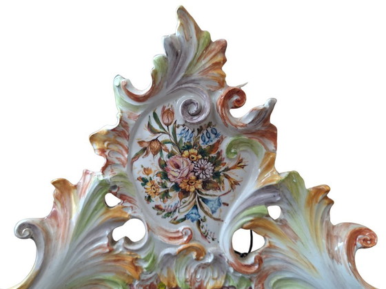 Image 1 of Magnificent Art Mirror in Polychrome Ceramic – Maria Pegoraro for Riccardo Capuzzo Bassano – 1950