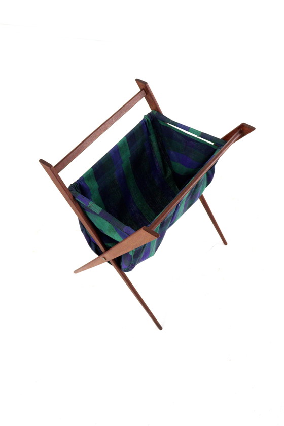 Image 1 of Vintage Danish reading basket reading rack magazine rack