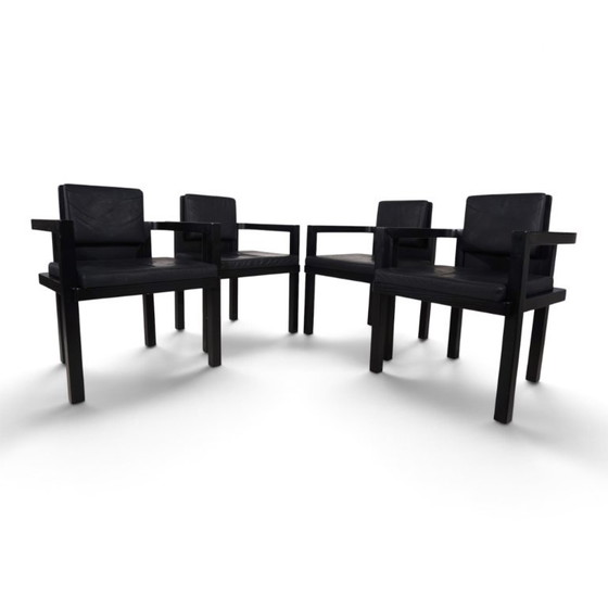 Set de 4 sillas de comedor/conferencia Tecta D51 de haya de Walter Gropius, 1923, Sillones, Madera, Cuero (foto 13 de 15)