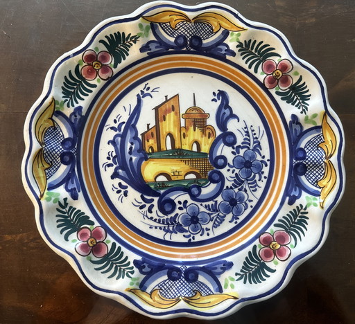 Platte P. Zouilly - Céramique Espagnole Vintage - Diamètre 31 cm