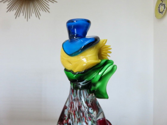 Image 1 of Très grand clown sculpture en verre de Murano 37 cm années 70