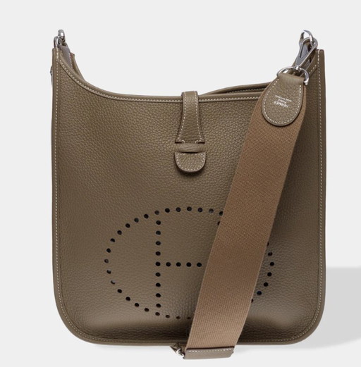 Borsa HERMES Evelyne in cuoio Étoupe - 103514