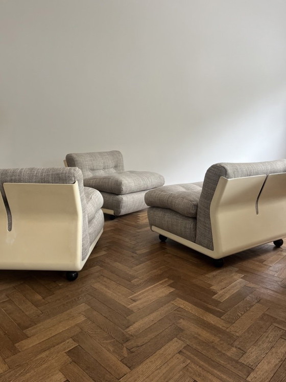 Mario Belilini for C&B Italia, Sessel, Stoff, Fiberglas, Creme (Foto 7 von 7)