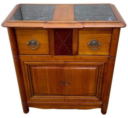 Small antique cherry wood entryway sideboard