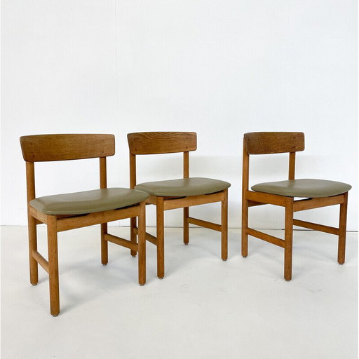 Set van 3 vintage eetkamerstoelen model 236 van Børge Mogensen, Denemarken jaren 50