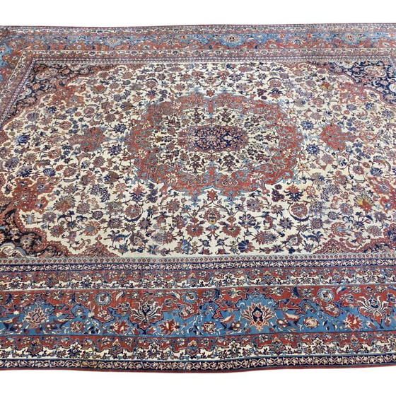 Rare Extra Large Vintage Isfahan Rug | Kork Wool | Persian Rug | 400×570 cm – Rugs & carpets, Cotton (photo 6 of 17)