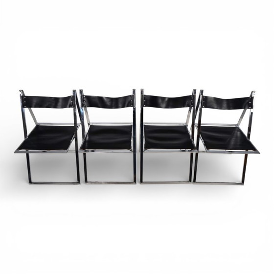 Image 1 of Juego de cuatro sillas de comedor plegables Lübke de Fantoni&Geraci, 1969