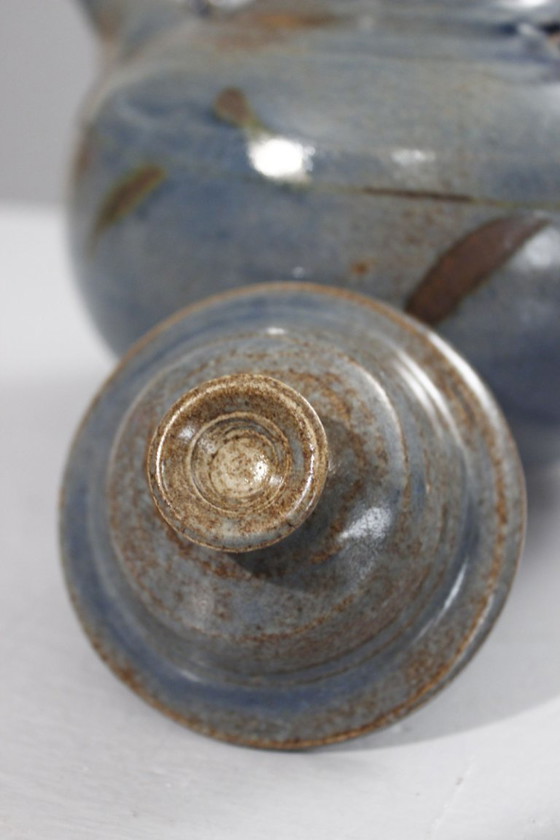 Image 1 of Taber Workshop in Vallauris - Japanese-style stoneware tea set, 8 pieces, France, 1970s