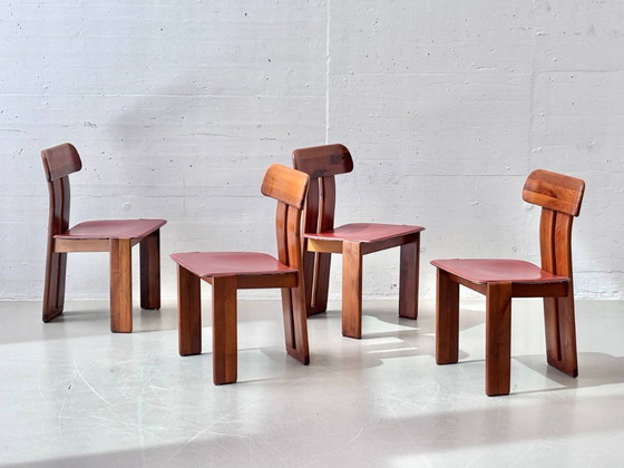 Image 1 of Sapporo dining set in walnut wood by Mario Marenco for Mobilgirgi, Italy, 1970s