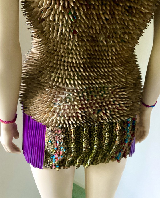 Image 1 of Beautiful doll covered with 6,000 pieces of pencil