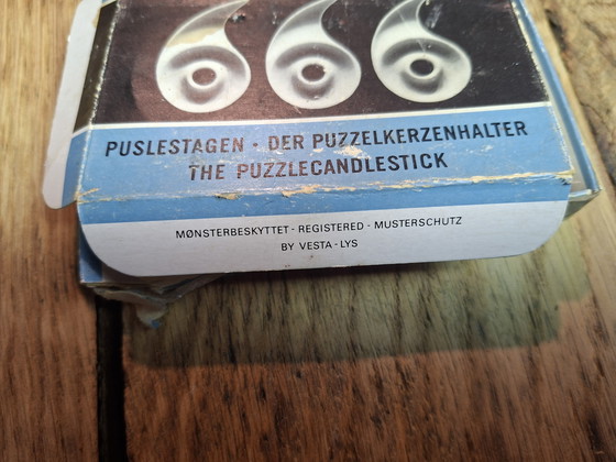 Image 1 of Zeldzame Mid Century modulaire Deense kandelaars