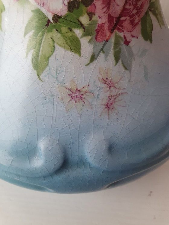 Image 1 of Pair of Art Nouveau vases - Saint-Ghislain (Belgium) - 31 cm