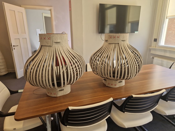 Image 1 of Buzzispace Lamps Felt Grey and Orange