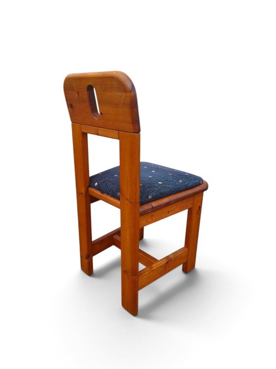 6 Rare WASA Dining Chairs – Textile, Wood (photo 8 of 8)