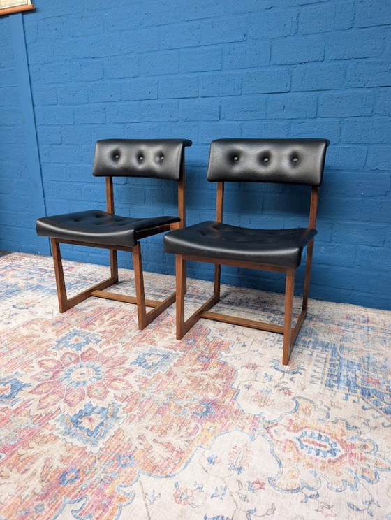 2x Sedie Vintage, Henning Sørensen, Anni '60 – Danex, Sedie da pranzo, Wood, Leather (photo 3 of 9)
