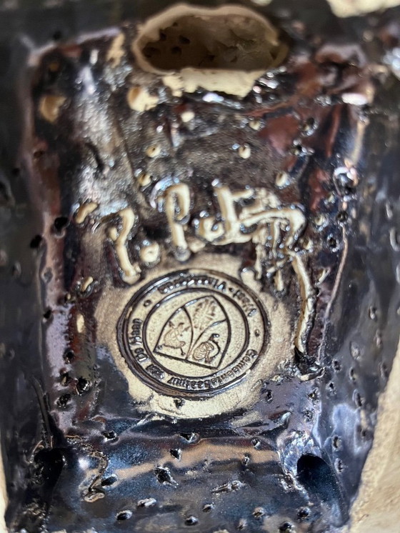 Image 1 of Coppia di sposi in ceramica, bronzata, l'Impegno.