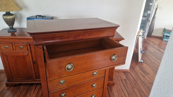 Cassettiera in legno con sei cassetti, Cassettiere, Ottone, Marrone, Klassiek (foto 4 di 11)