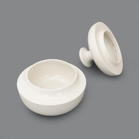 Image 1 of Vaso in ceramica bianca con coperchio di Enzo Bioli per Il Picchio, anni '70