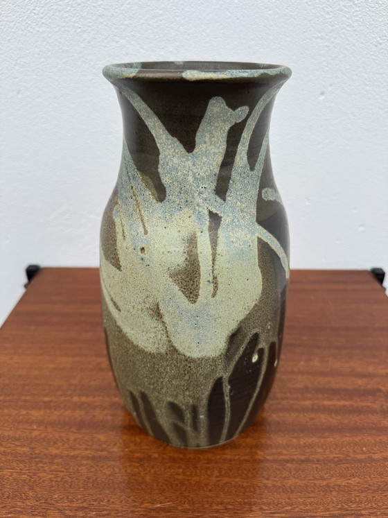 Image 1 of Stoneware Vase with Drips, Jean Pointu Style