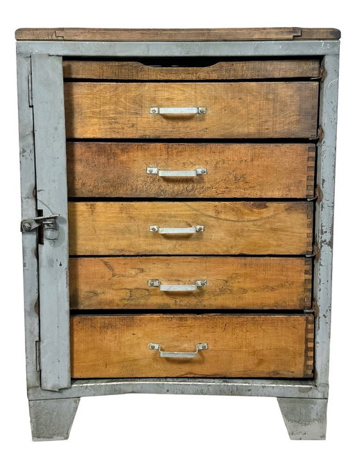 Vintage Grey Industrial Chest of Drawers, 1960s