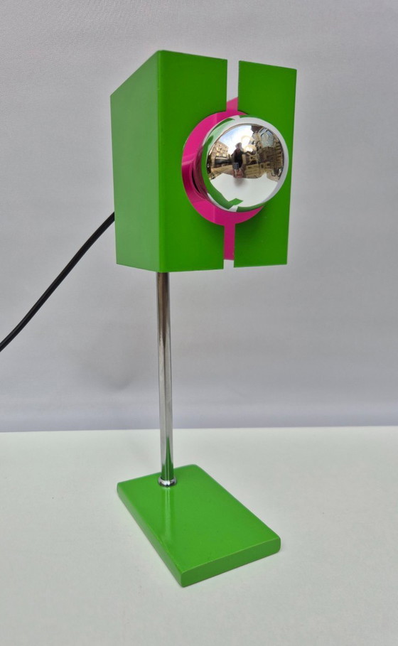 Image 1 of Cubos de la era espacial: lámpara de mesa y lámpara colgante - década de 1980