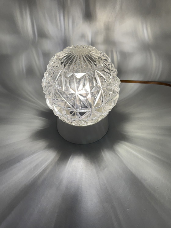 Image 1 of Clear glass lamp with beautiful pattern