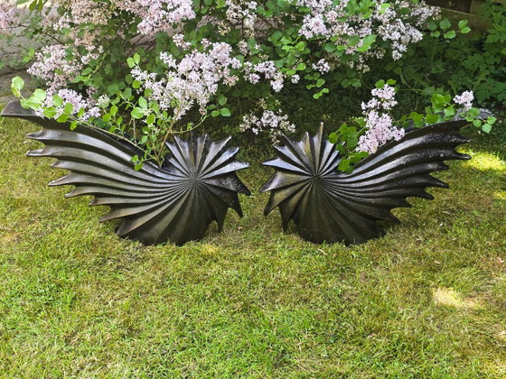 Image 1 of Set Of 2 Large Aluminum Vases, Falling Star