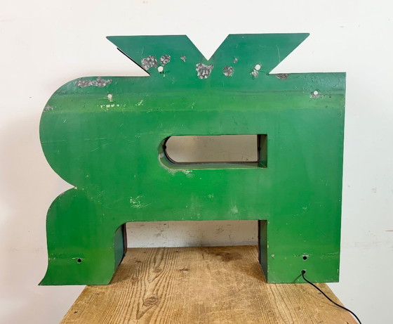 Image 1 of Large Vintage Illuminated Advertising Letter Ř , 1960s
