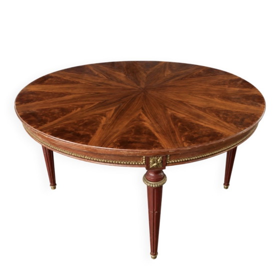 Round Mahogany Dining Table in Louis XVI Style - Ø120 cm – Wood (photo 4 of 5)