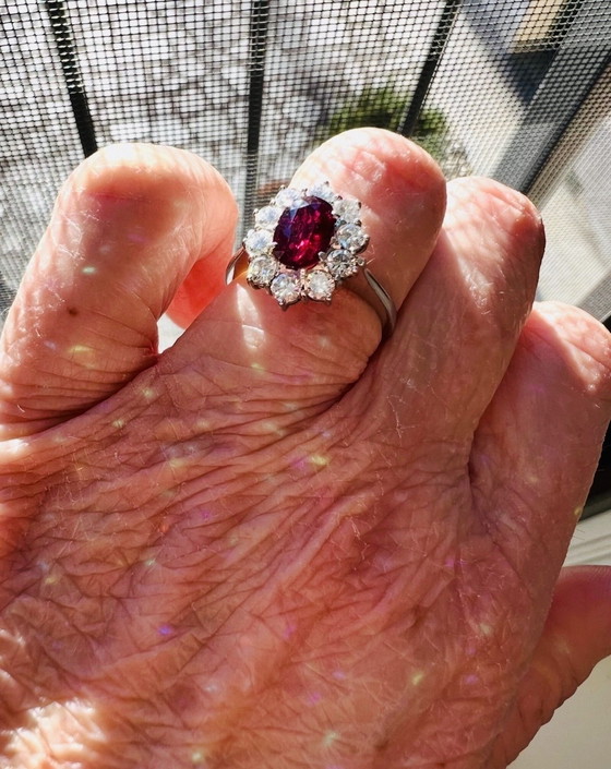 Image 1 of Brambilla Milano Ring - 1.30ct Ruby & Extra/IF Diamonds - Certified 1989