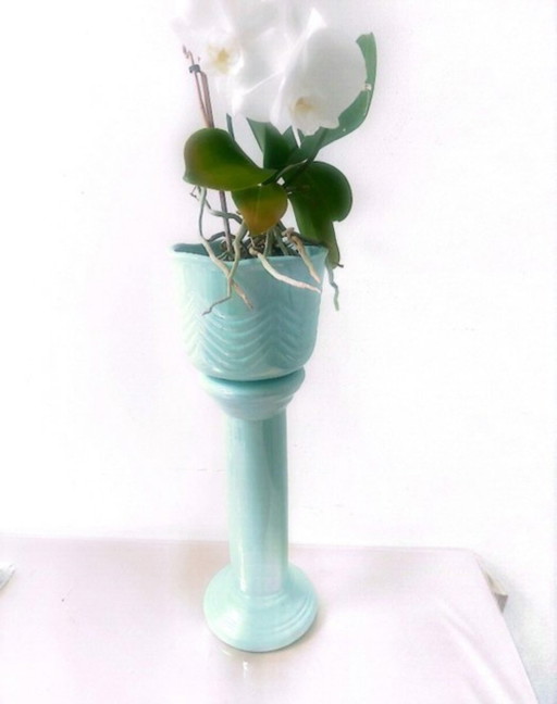 Columna vegetal Art Déco de 1970 firmada – plantentafel, Ceramic