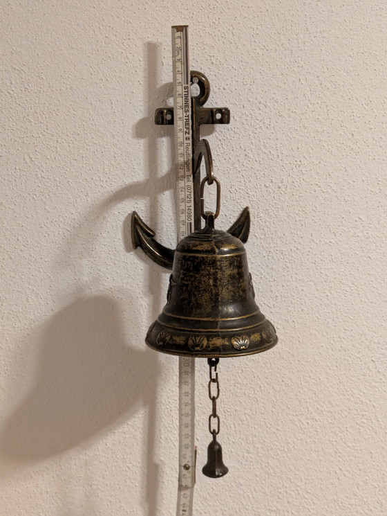 Image 1 of Hermosa campana de barco antigua con ancla ⚓