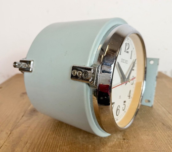 Image 1 of Vintage grijze Seiko Maritime dubbelzijdige wandklok, jaren 80