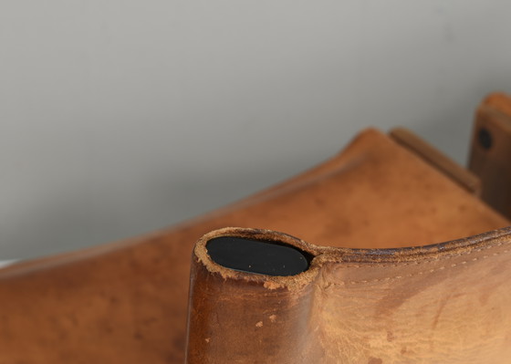 Image 1 of 4x Chaises Monk en cuir cognac par Afra & Tobia Scarpa pour Molteni, Italie 1974