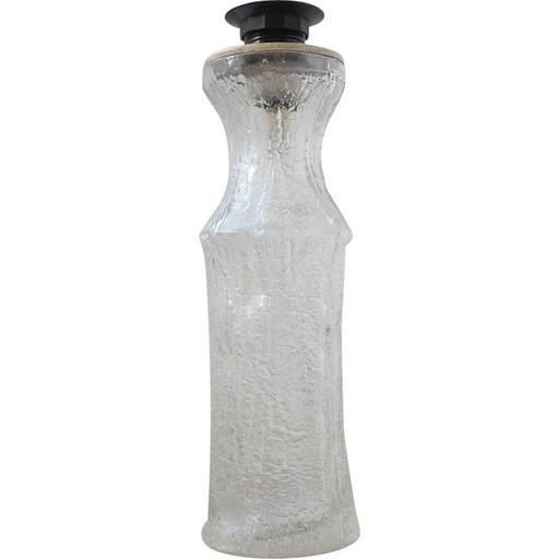 Lámpara de mesa de cristal vintage, Bélgica, década de 1970