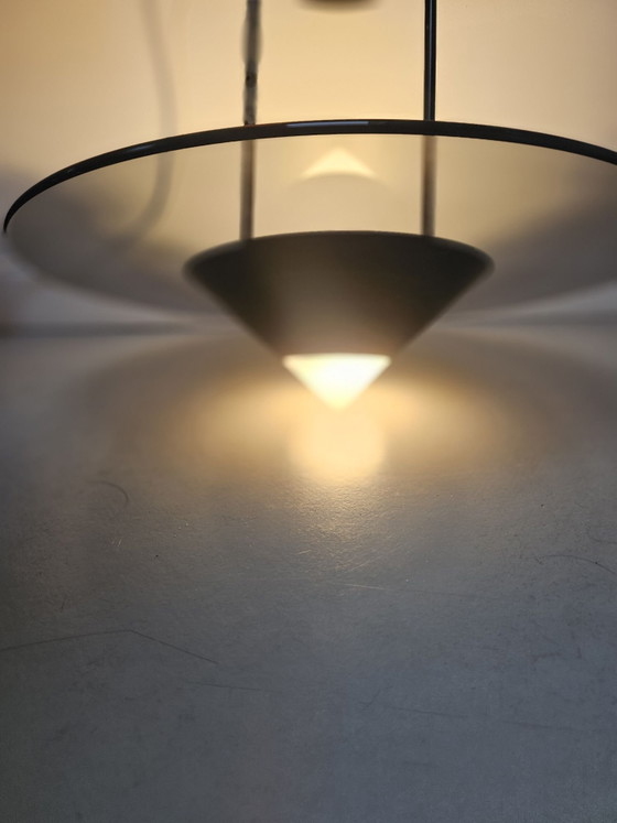 Vintage Space Age UFO Pendant Lamp 80s Postmodern – Massive, Ceiling lights, Metal, Glass (photo 3 of 12)