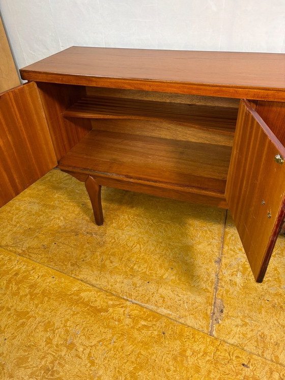Image 1 of Mid-Century Retro Vintage Teak Sideboard by Jentique 1960s  Iconic Wooden Handles • Cocktail Cabinet • British Design Classic  A