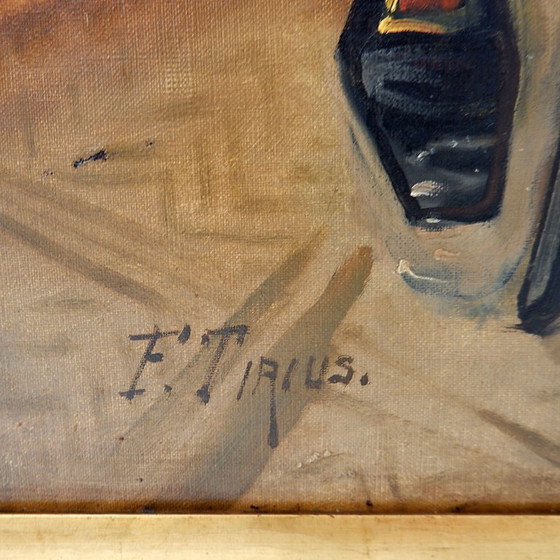 Image 1 of Öl auf Leinwand "Tavernen-Szene" - Ferdinand Tirius (1896-1976)