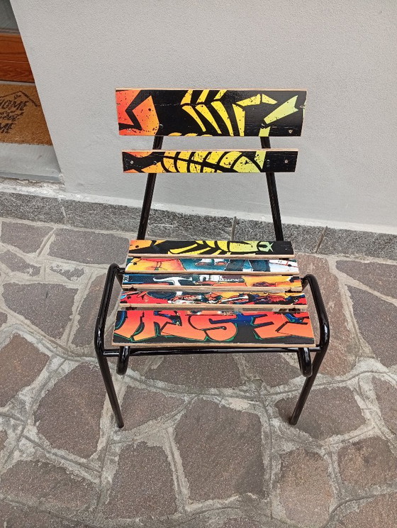 Three Unique Chairs - Skateboard & Recycled Design - Limited Edition Three Unique Pieces – Side chairs, Iron (photo 4 of 15)