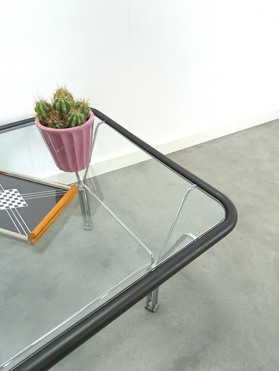 Image 1 of Tavolino da caffè in vetro anni '70 con base cromata