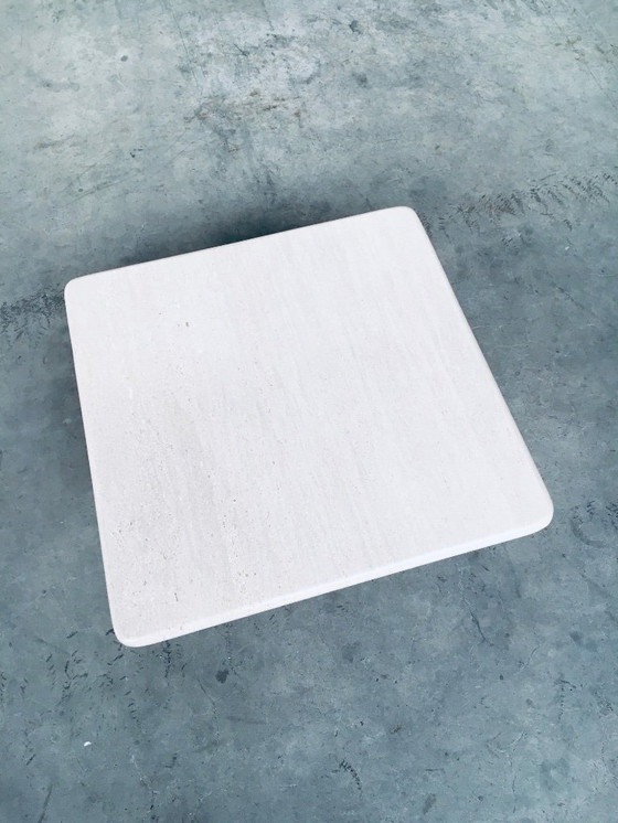 Image 1 of Postmodern Design Granite Stone Square Side Table Italy 1970's