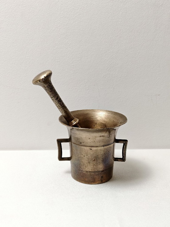 Image 1 of Antique Bronze Mortar and Pestle