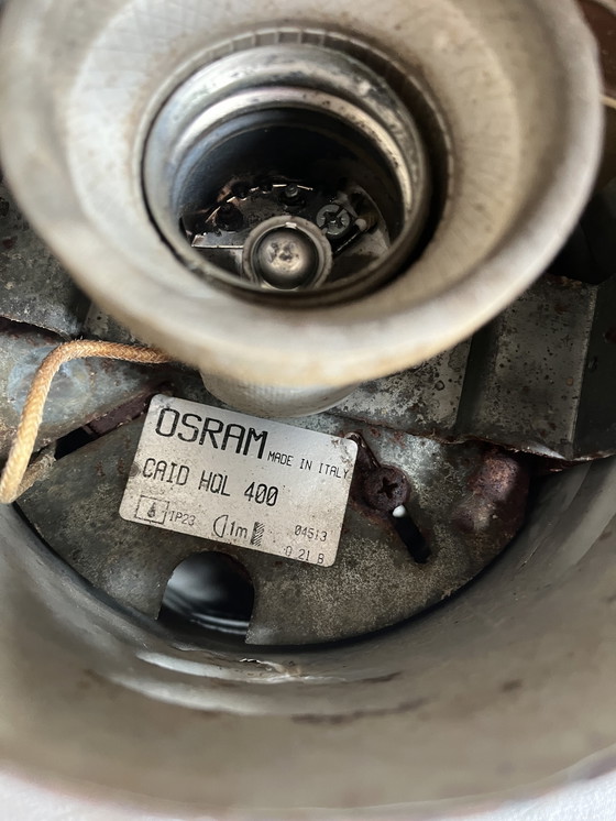 Image 1 of Rare Osram HQL industrial pendant light with large aluminum reflector, 53cm