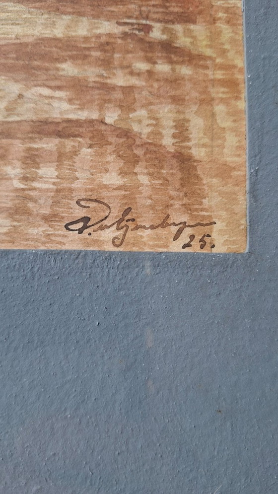 Image 1 of Antiek Interieur – De Plateelschilder (1925) – Gesigneerd & Gedateerd