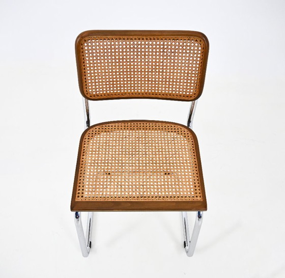 Eetkamerstoelen stijl B32 van Marcel Breuer, set van 4 – Metal, Rattan (photo 8 of 9)