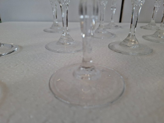 Image 1 of Gorgeous Set of 20 Hand Cut Crystal Glasses (1985)