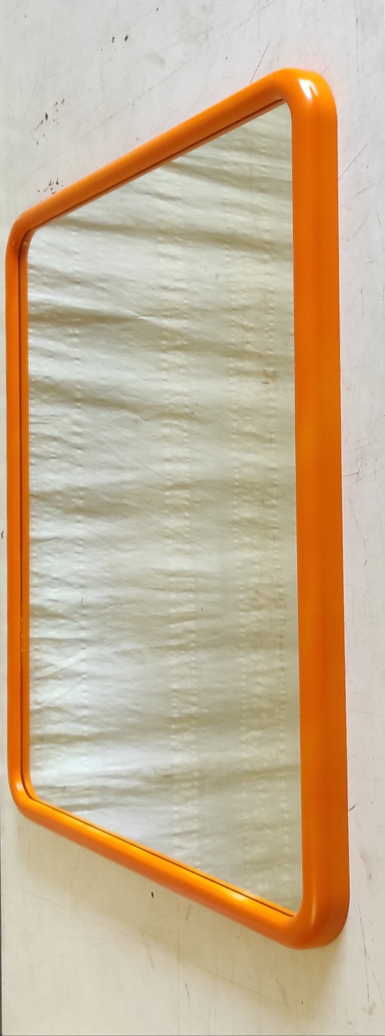 Image 1 of Vintage orange plastic XL mirror - 1960s/70s