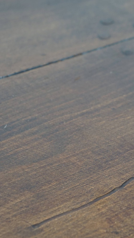 Image 1 of Antique French fruitwood coffee table with 5 drawers
