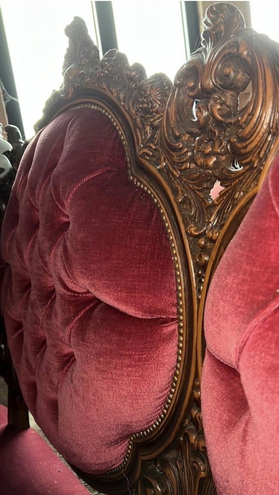 Image 1 of Barok bank met fauteuils 