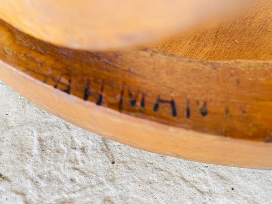 Image 1 of Vintage gebogen houten kruk uit het midden van de vorige eeuw van Baumann uit de jaren 1950.